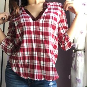 plaid blouse